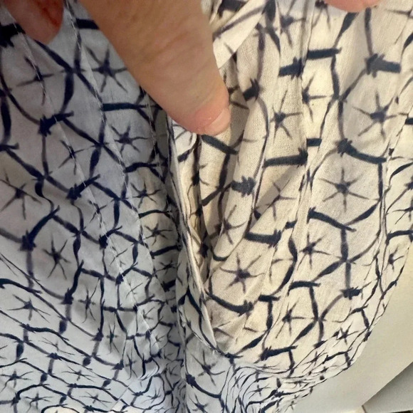 HELEN JON
Essential Shirt Dress sz Medium Navy Block print Indian $148 cotton - Picture 5 of 6